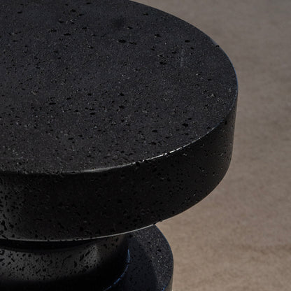 Textured Black Accent Stool
