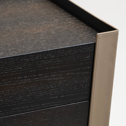 Leather Wrapped Nightstand