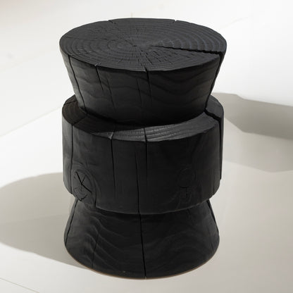 Carved Wood Accent Stool