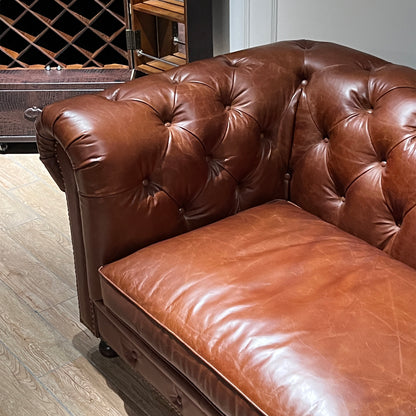 Classic Tufted Leather Chesterfield Sofa