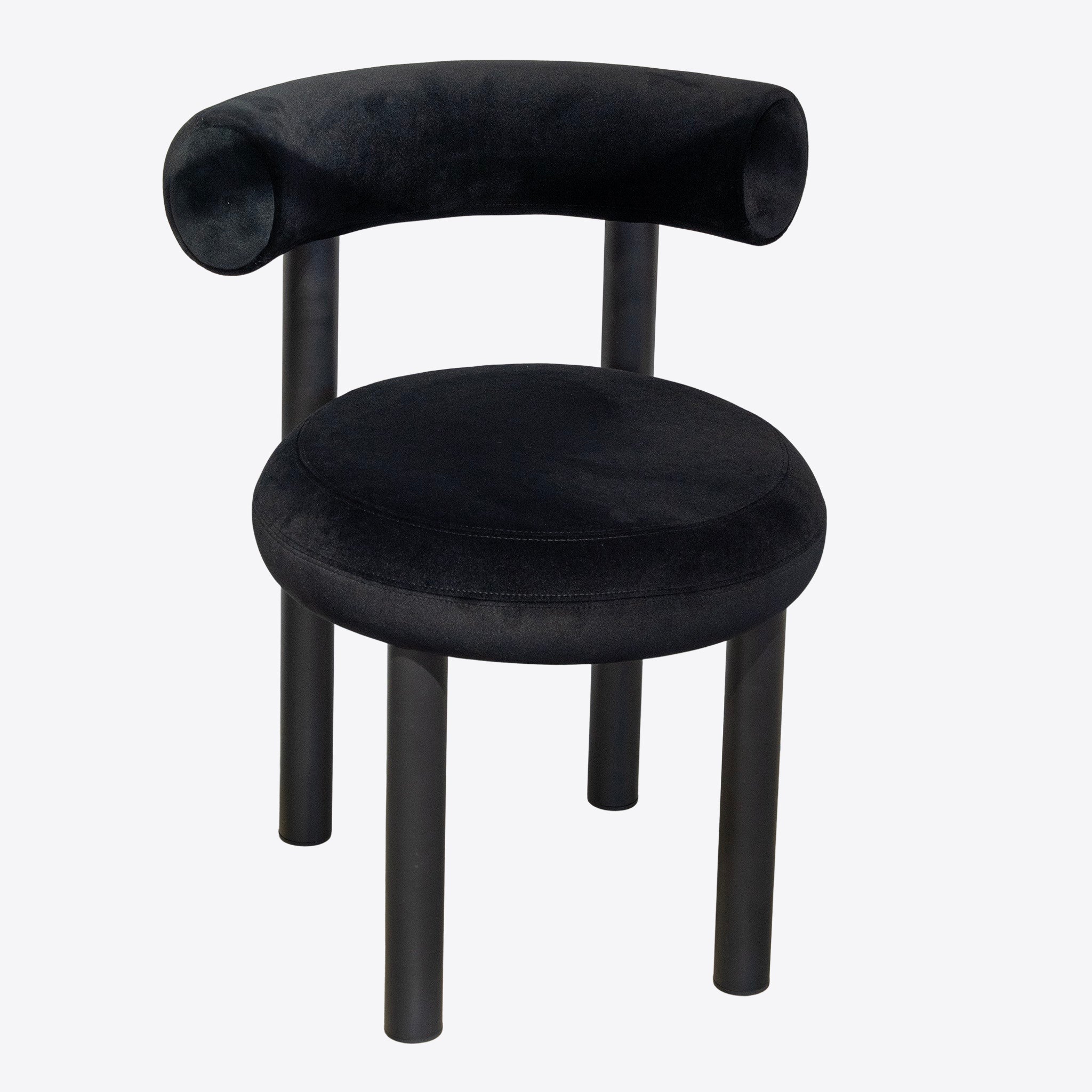 Plush Black Velvet Chair