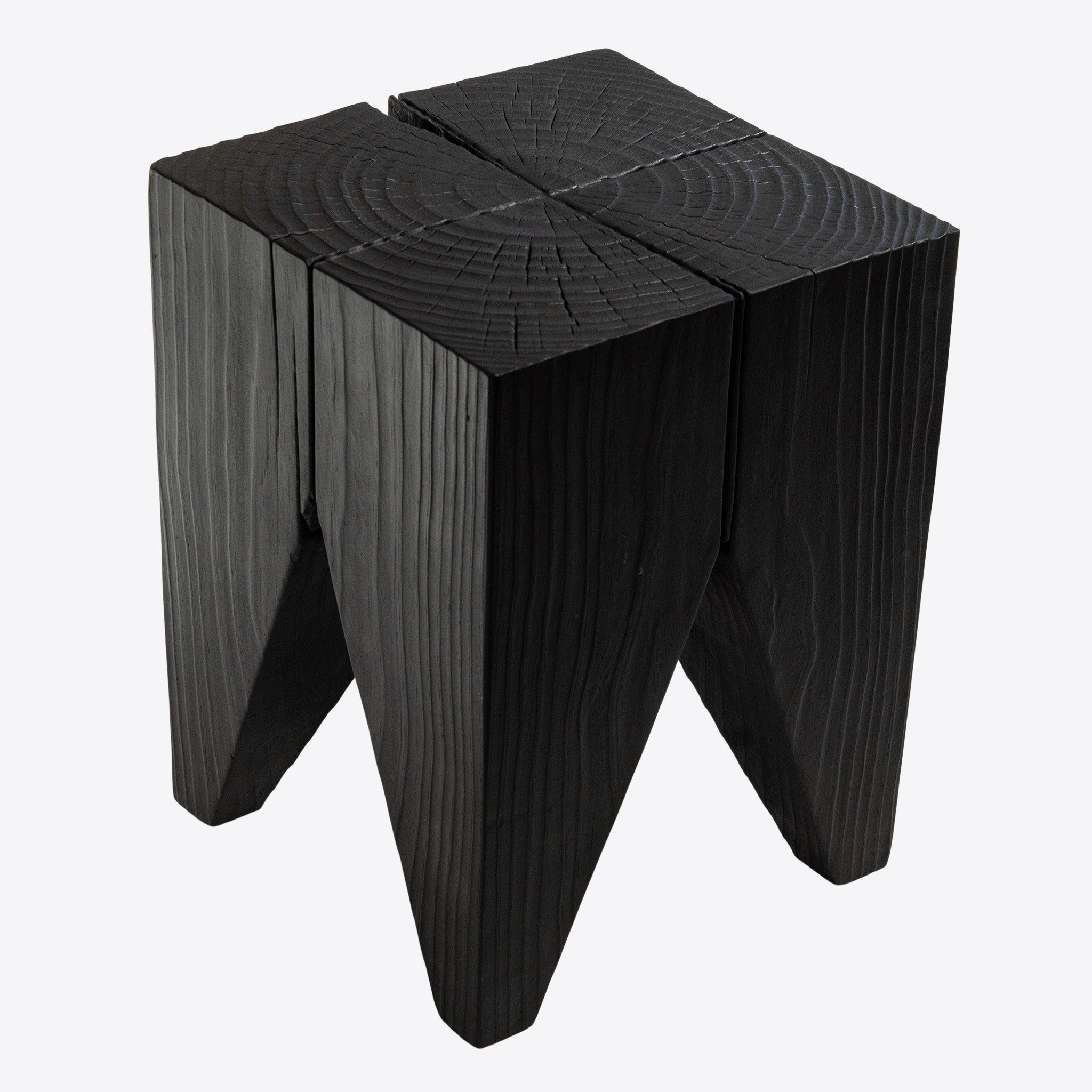 Four-Legged Wood Block Stool