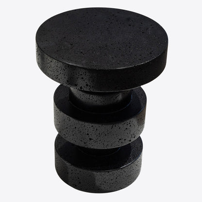 Textured Black Accent Stool