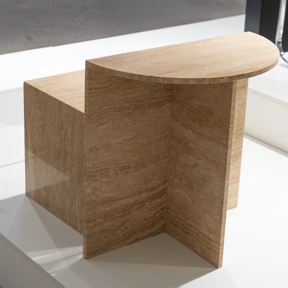 Geometric Stone Side Table Duo