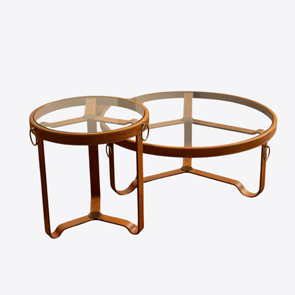 Glass and Leather Coffee Tables