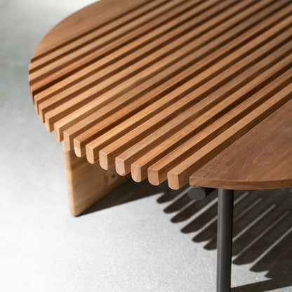 Slatted Round Coffee Table