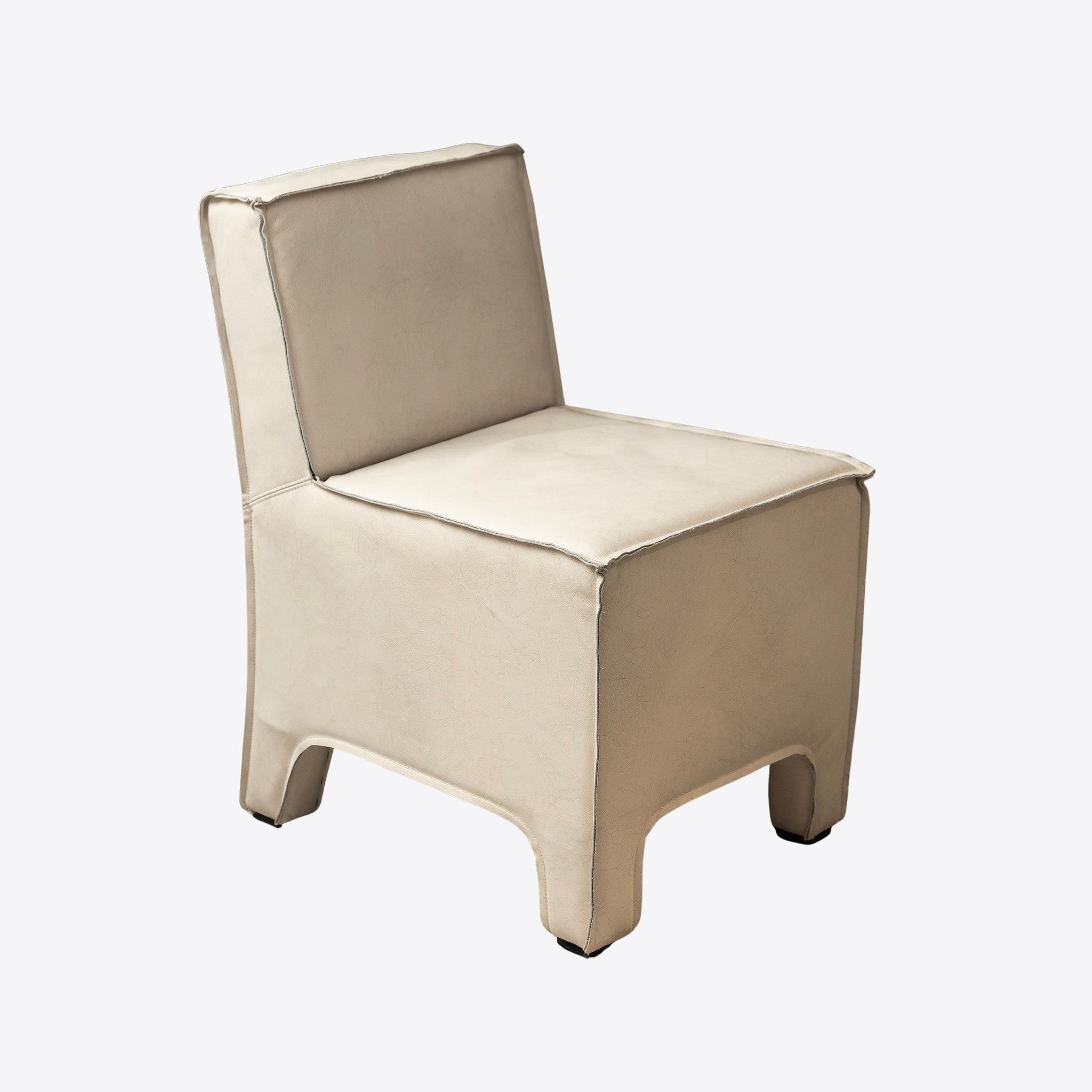 Minimalist Cream Upholstered Chair