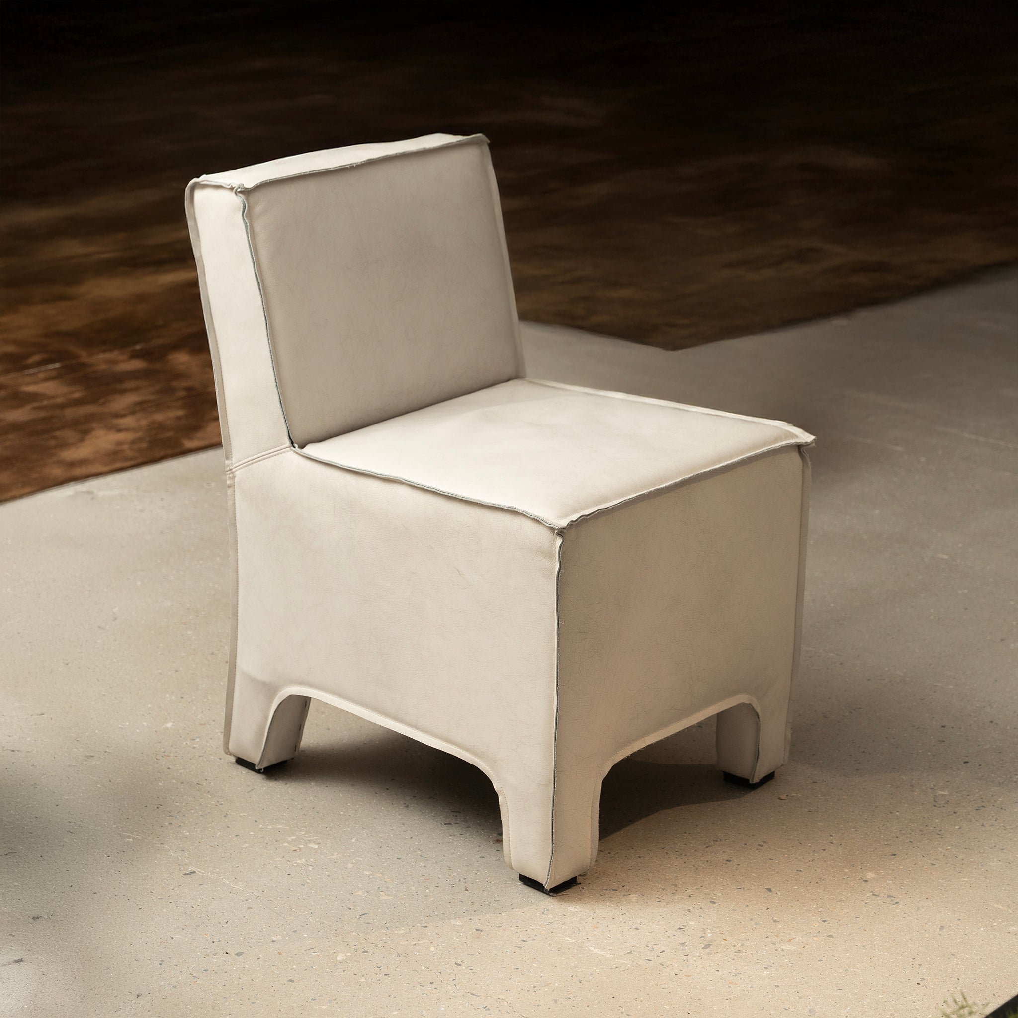 Minimalist Cream Upholstered Chair