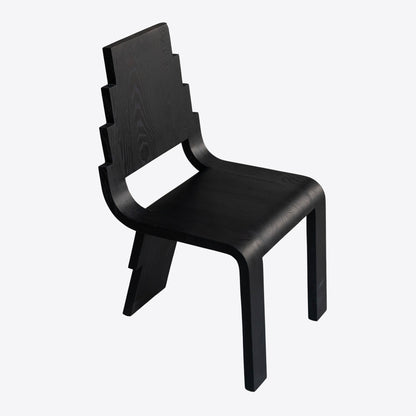 Black Stepped Back Chair