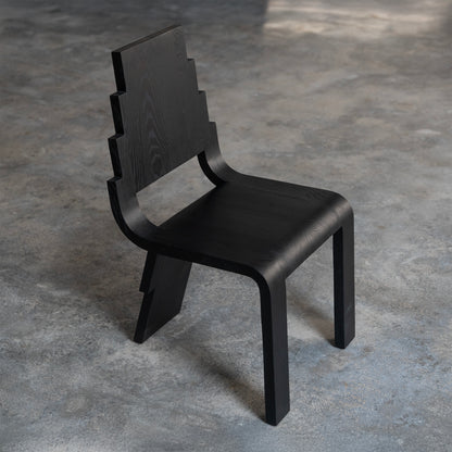 Black Stepped Back Chair