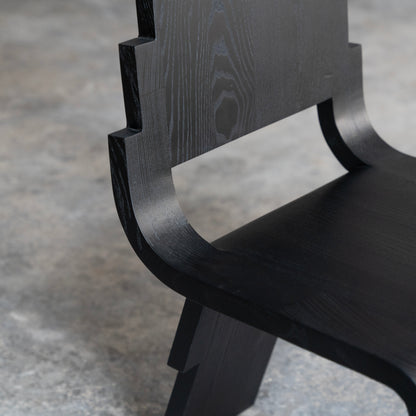 Black Stepped Back Chair