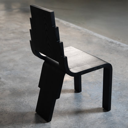 Black Stepped Back Chair