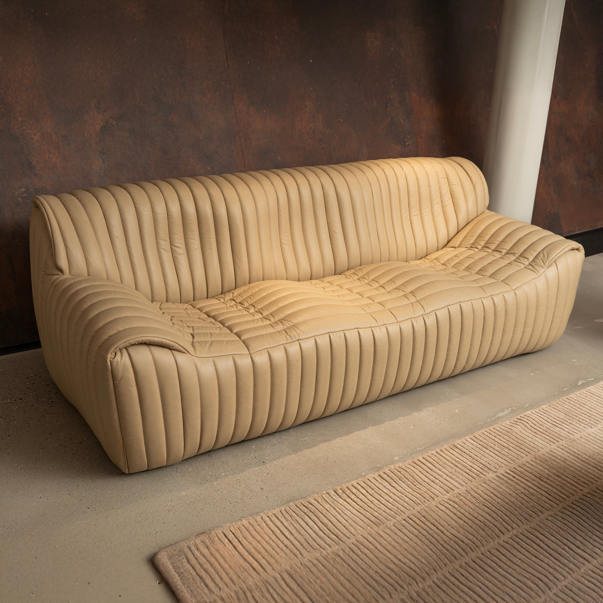 Striped Tufted Sofa