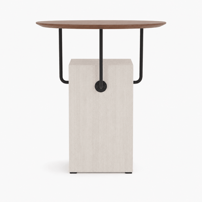 Arc Travertine Side Table - FURNIBLE.