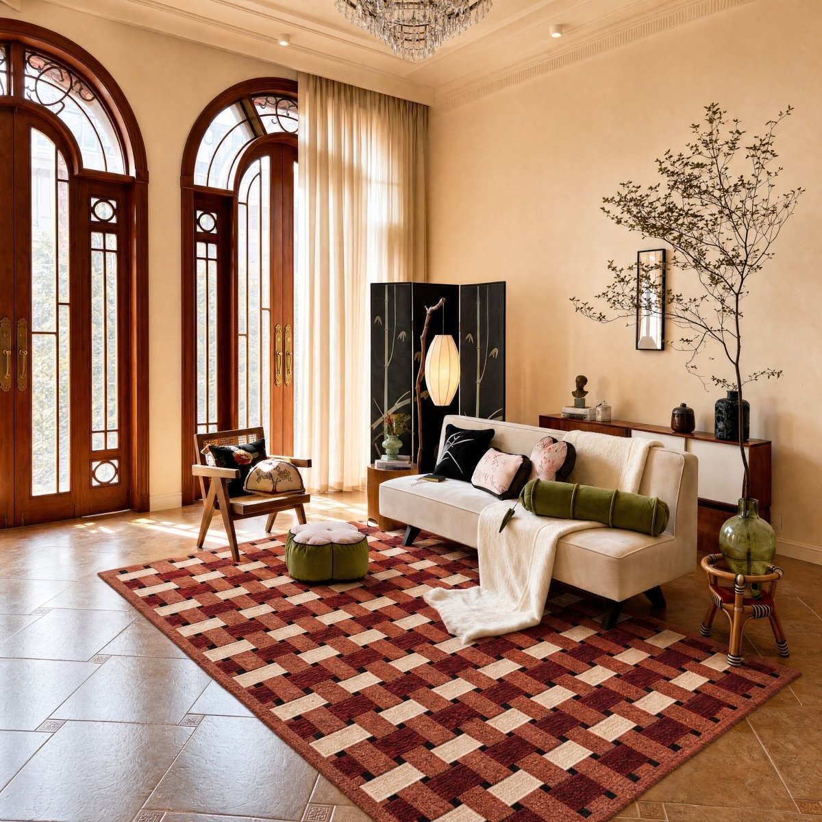Basketweave Tufted Rug - FURNIBLE.
