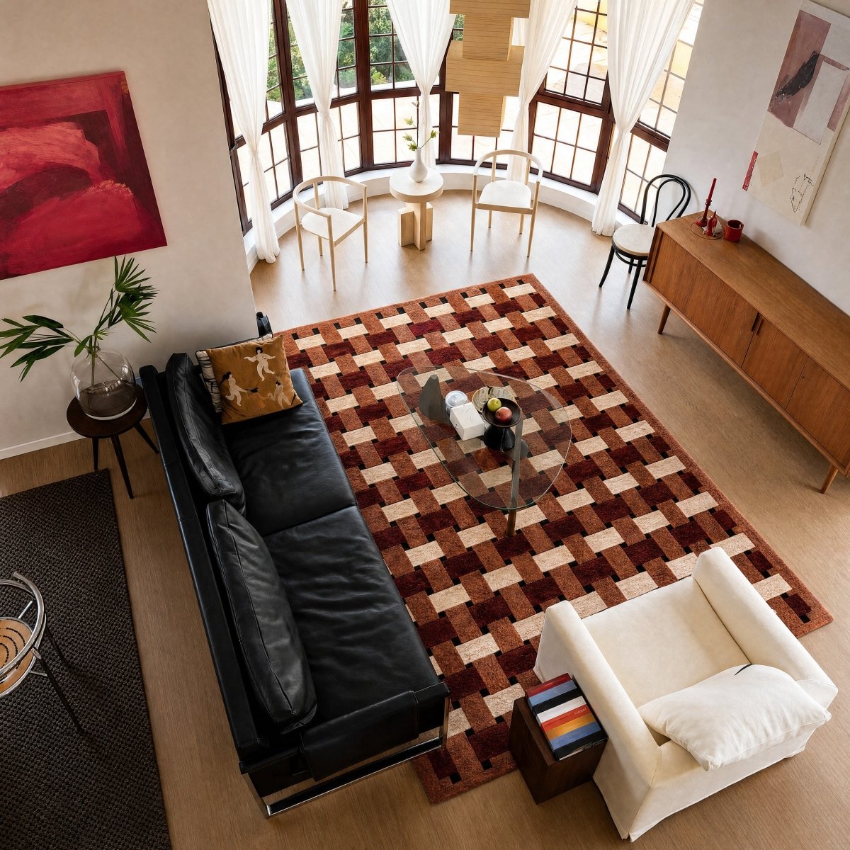 Basketweave Tufted Rug - FURNIBLE.