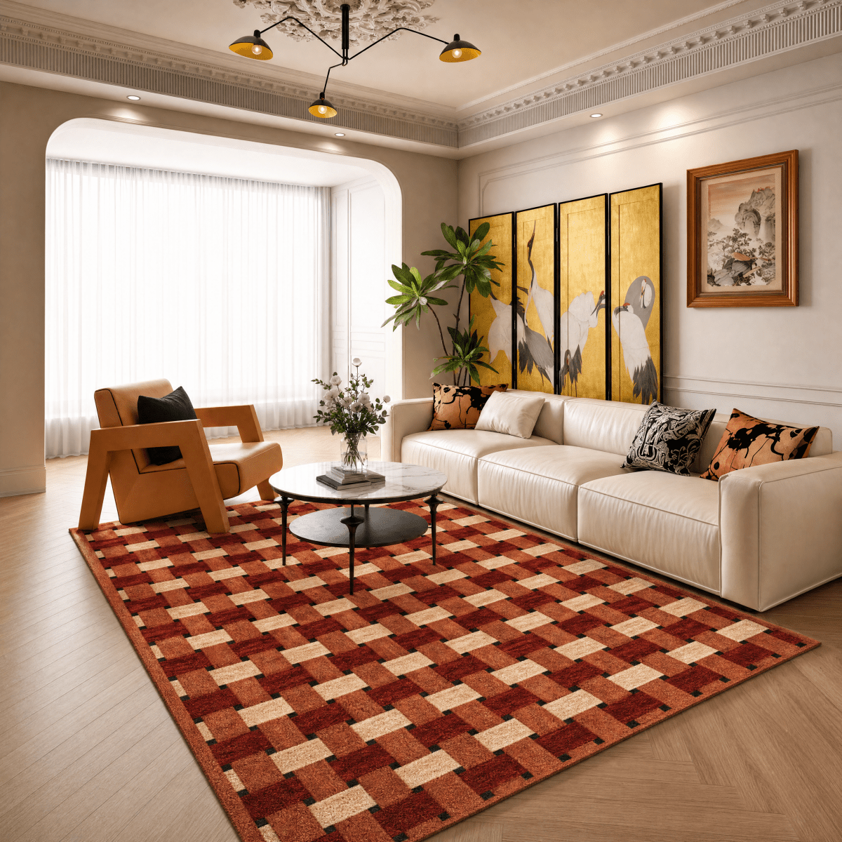 Basketweave Tufted Rug - FURNIBLE.