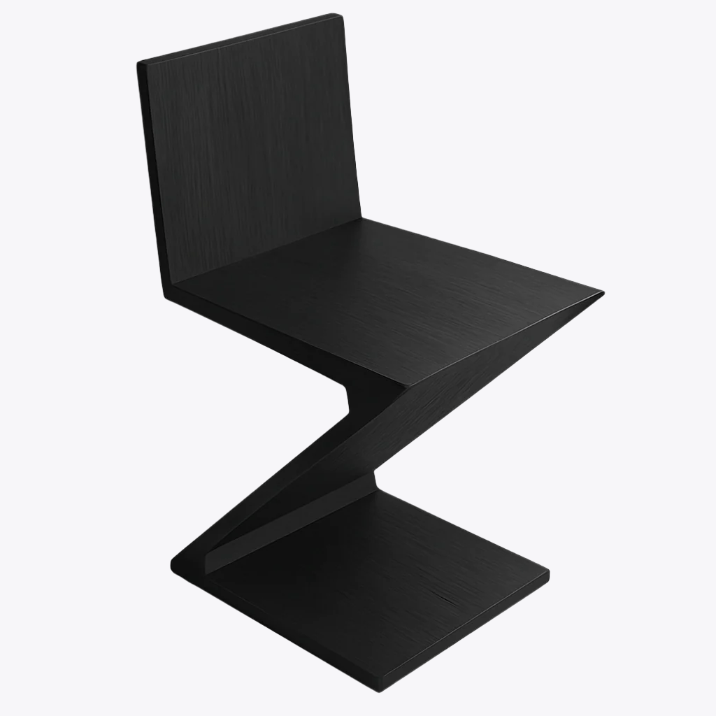 Black Geometric Accent Chair - FURNIBLE.