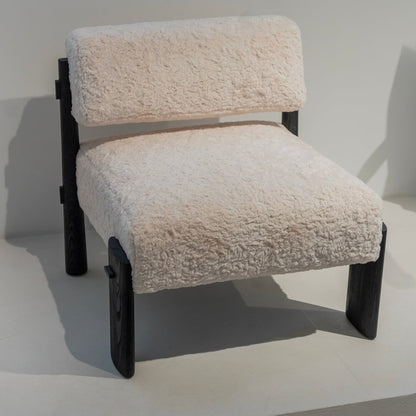Bouclé Block Accent Chair - FURNIBLE.