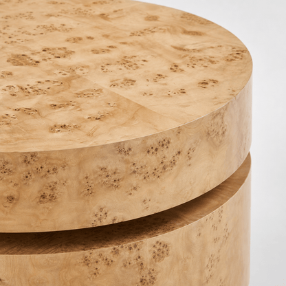Burl Drum Coffee Table - FURNIBLE.