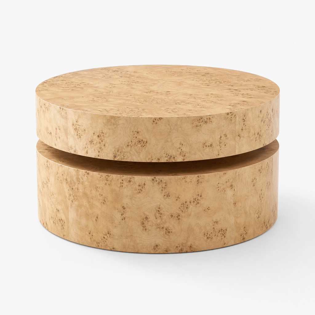 Burl Drum Coffee Table - FURNIBLE.