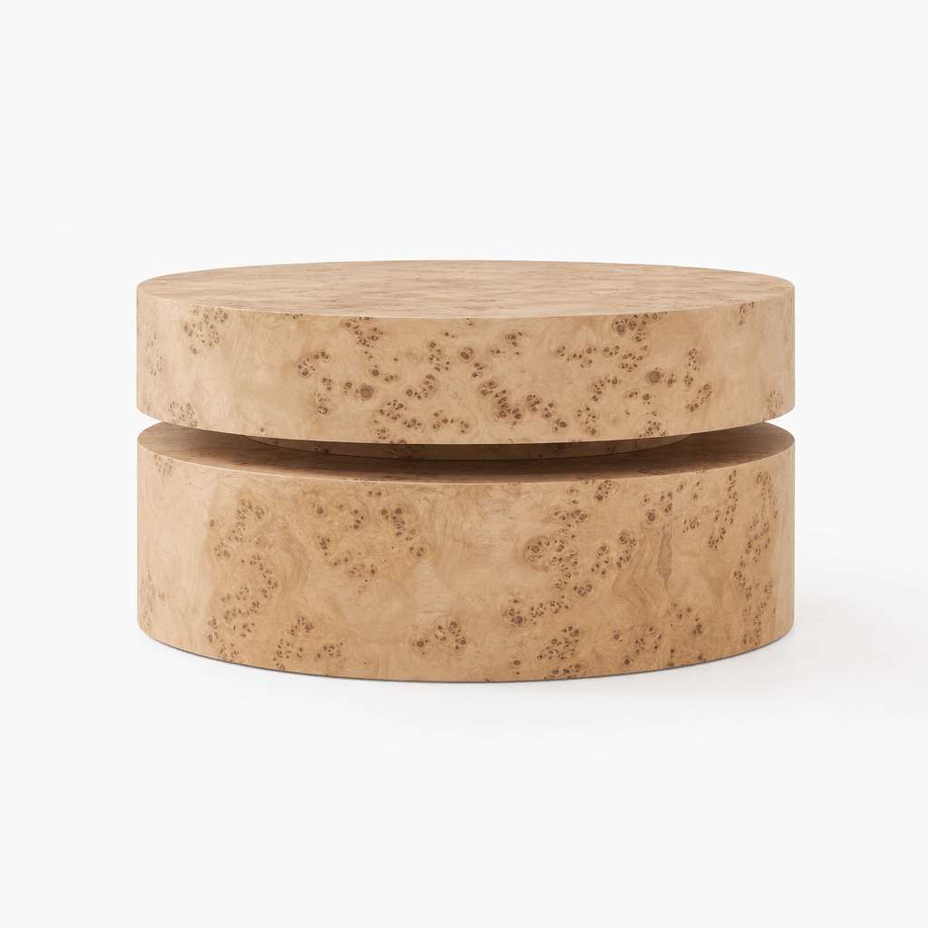 Burl Drum Coffee Table - FURNIBLE.