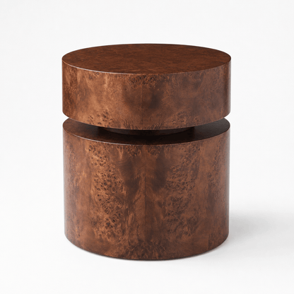 Burl Drum Side Table - FURNIBLE.