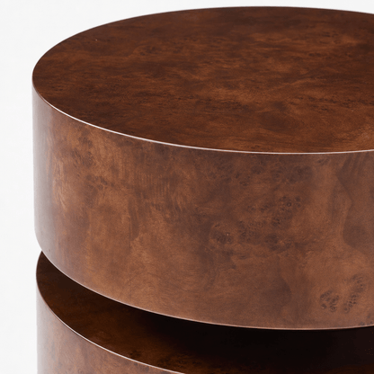 Burl Drum Side Table - FURNIBLE.