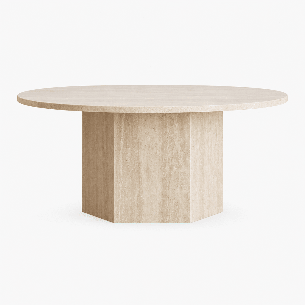Calma Travertine Coffee Table - FURNIBLE.