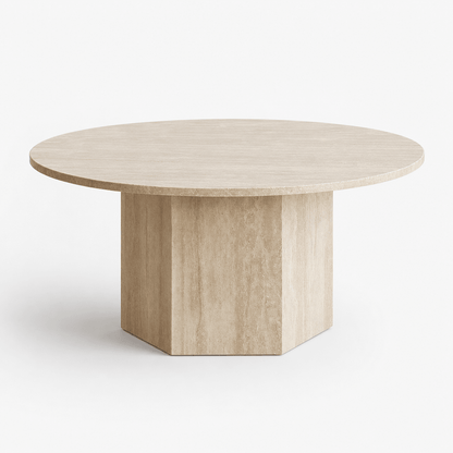 Calma Travertine Coffee Table - FURNIBLE.