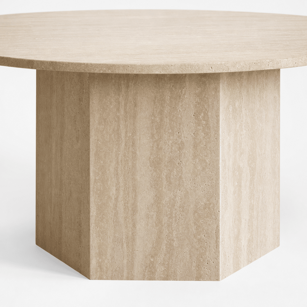Calma Travertine Coffee Table - FURNIBLE.