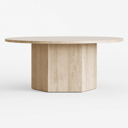 Calma Travertine Coffee Table - FURNIBLE.