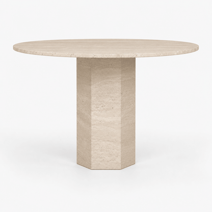 Calma Travertine Dining Table - FURNIBLE.