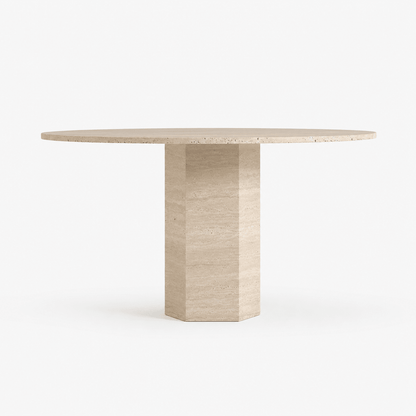 Calma Travertine Dining Table - FURNIBLE.