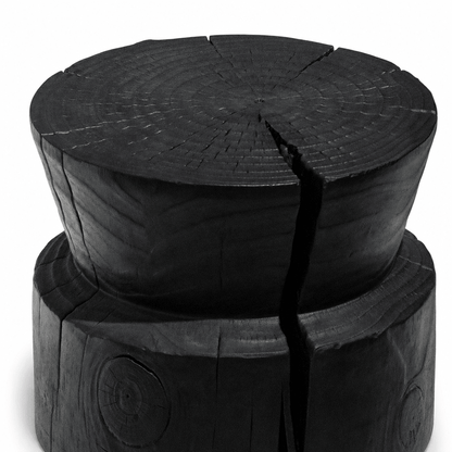 Carved Wood Accent Stool - FURNIBLE.