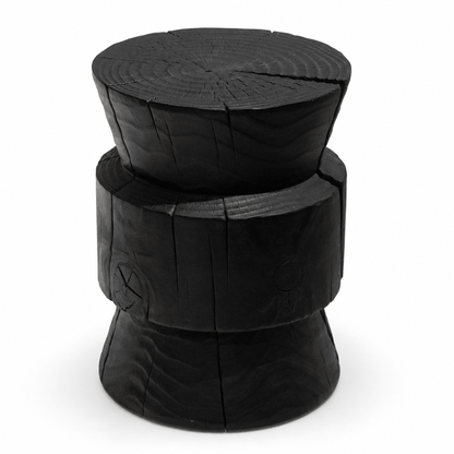 Carved Wood Accent Stool - FURNIBLE.