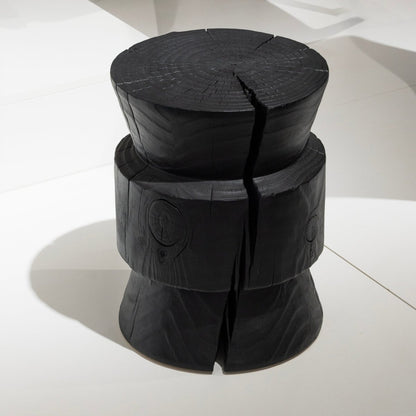 Carved Wood Accent Stool - FURNIBLE.