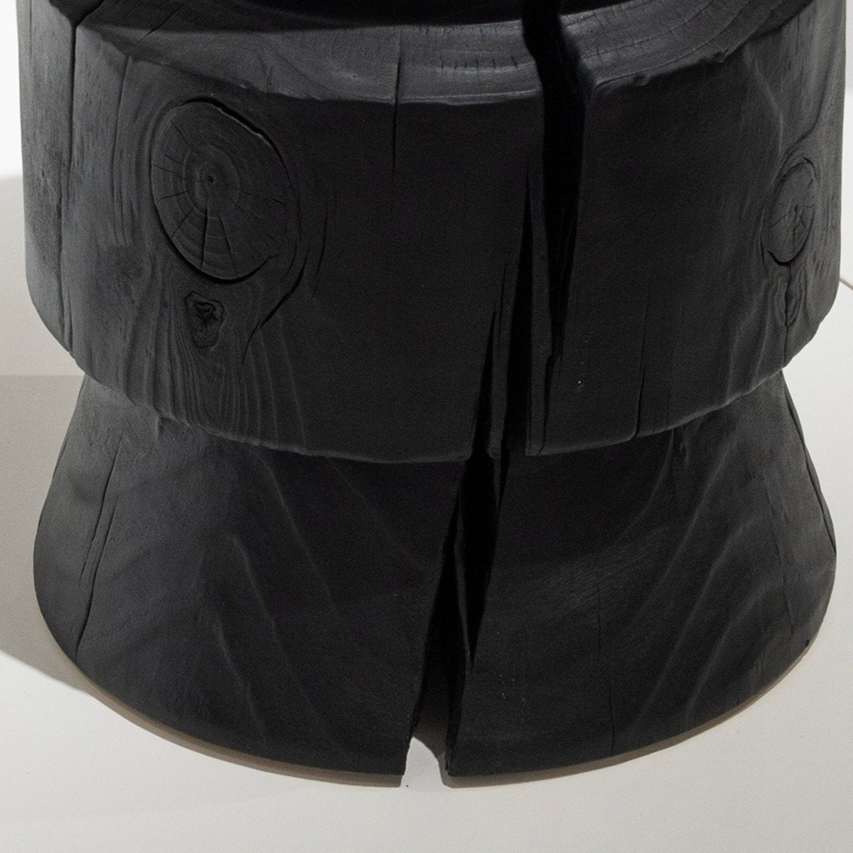 Carved Wood Accent Stool - FURNIBLE.