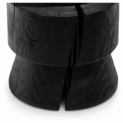 Carved Wood Accent Stool - FURNIBLE.