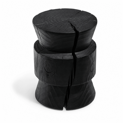 Carved Wood Accent Stool - FURNIBLE.
