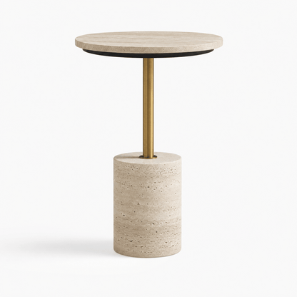 Celine Travertine Side Table - FURNIBLE.