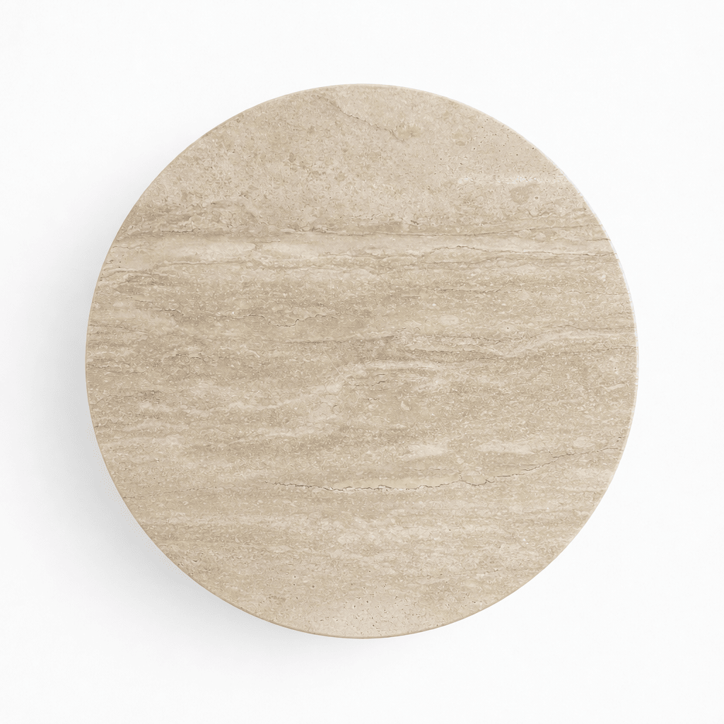 Celine Travertine Side Table - FURNIBLE.