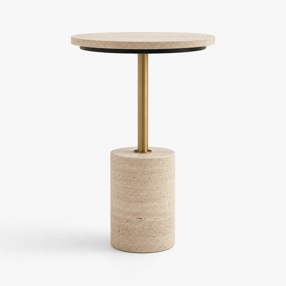 Celine Travertine Side Table - FURNIBLE.