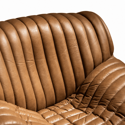 Channeled Leather Lounger - FURNIBLE.