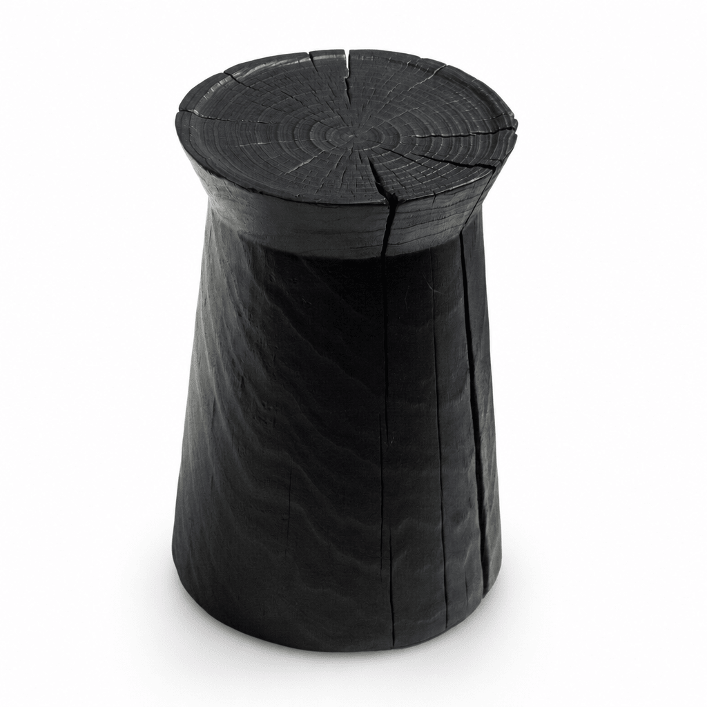 Charred Wood Stool - FURNIBLE.