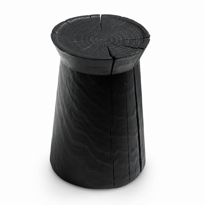 Charred Wood Stool - FURNIBLE.