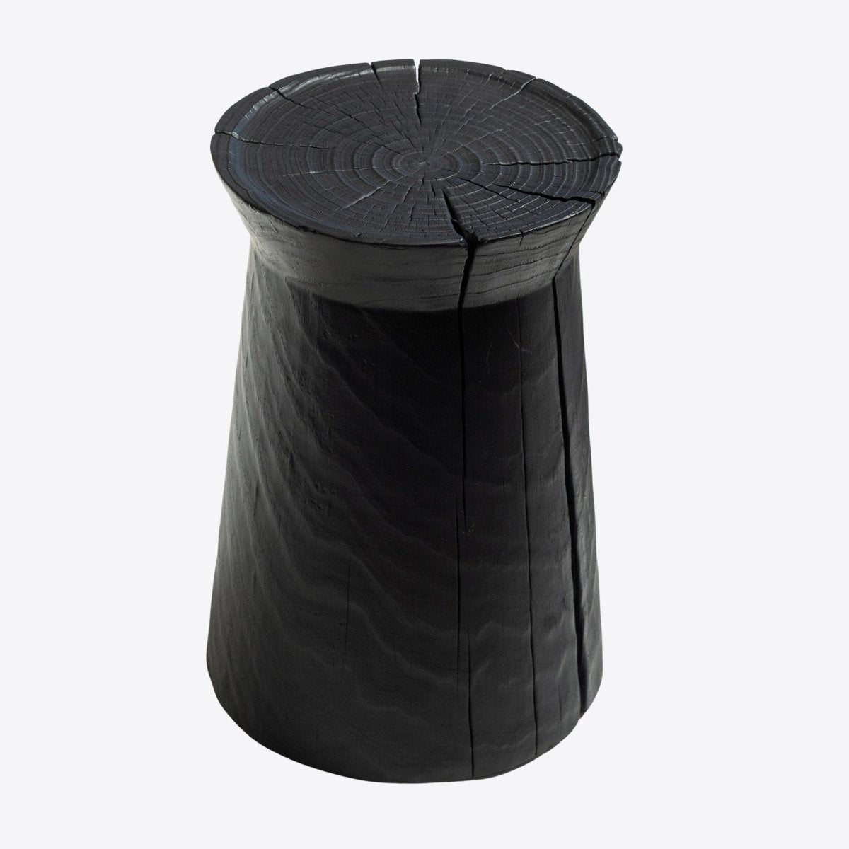 Charred Wood Stool - FURNIBLE.
