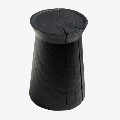 Charred Wood Stool - FURNIBLE.
