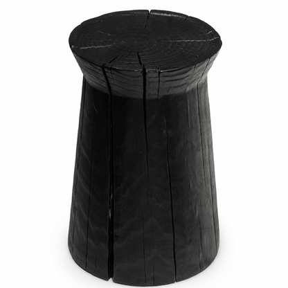 Charred Wood Stool - FURNIBLE.