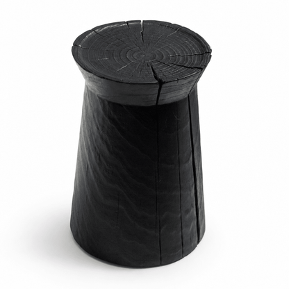 Charred Wood Stool - FURNIBLE.
